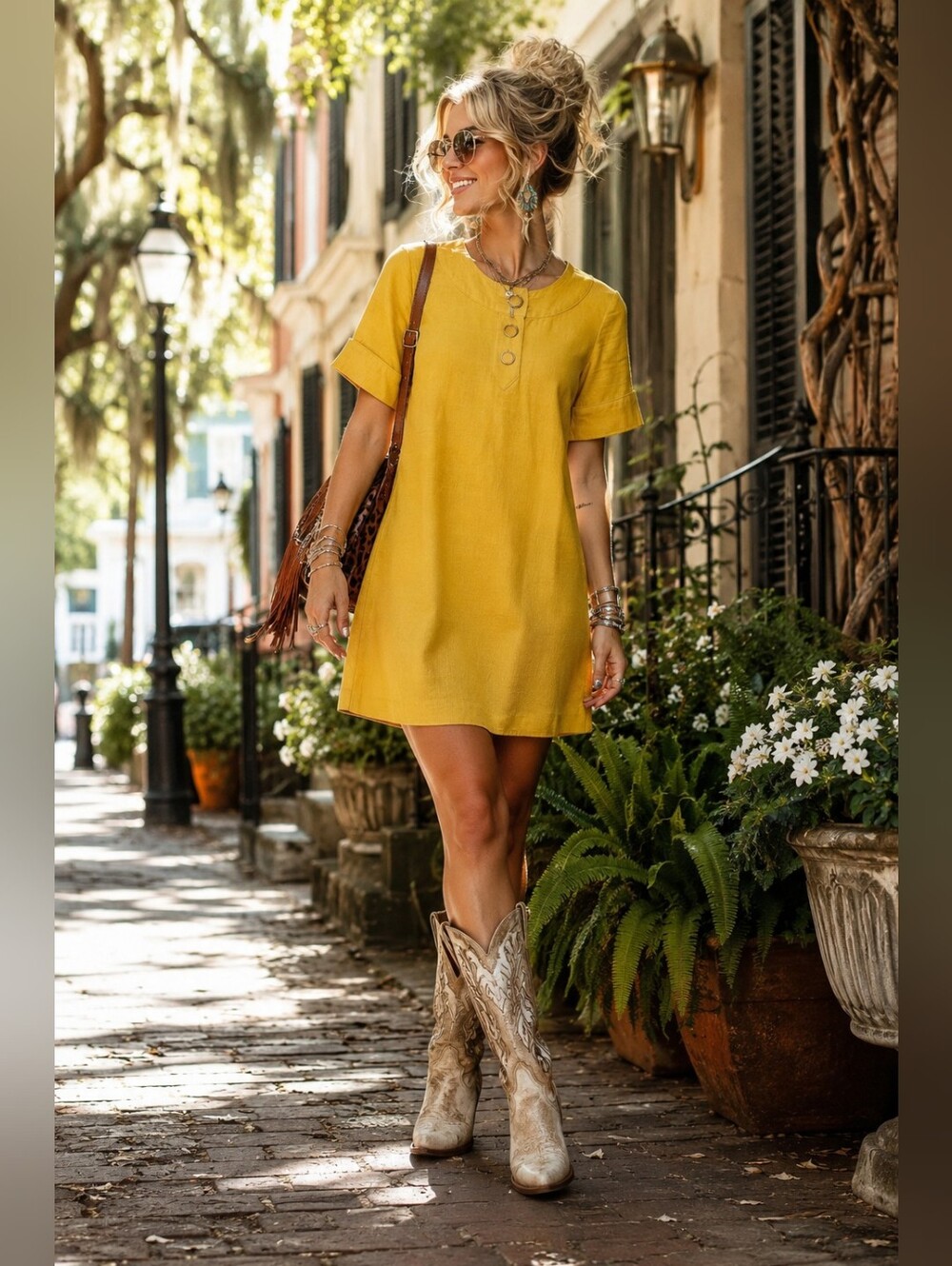 Banana Republic Size 0 Mustard Yellow Mod Shift Dress Button Detail